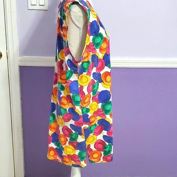 Picone Sports Colorful Beach Hats Sleeveless Shift Tunic Top - Picture 3 of 8